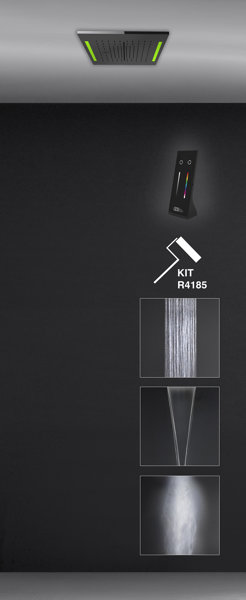 Gessi Colour, multifunction shower installation system, 350x350 mm, spray type rain, mist, surge, incl. light effect, 57827238