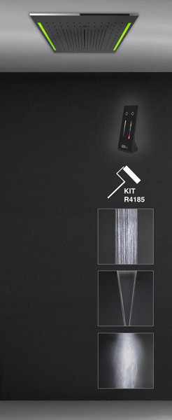 Gessi Colour, multifunction shower installation system, 505x505 mm, spray type rain, mist, surge, incl. light effect, 57927238