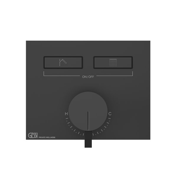 Gessi HI-FI, ready-to-install set for 1/2 concealed single lever mixer with push-button operation fo...