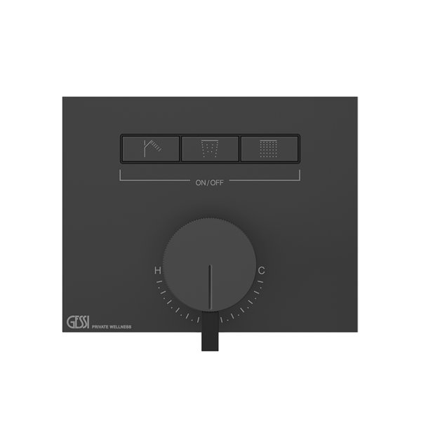 Gessi HI-FI, ready-to-install set for 1/2 concealed single lever mixer with push-button operation fo...