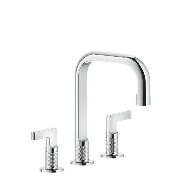 Gessi Inciso- 3-hole basin mixer with spout H=139 mm x projection 160 mm, with drain set, 58013