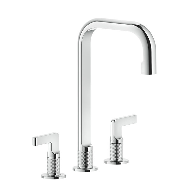 Gessi Inciso- 3-hole basin mixer with spout H=212 mm x 160 mm projection, with waste, 58015