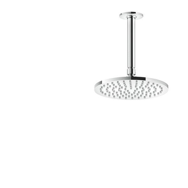 Gessi Inciso anti-limestone overhead shower D200 mm, with joint and ceiling arm 213 mm, 1/2 connection, 58152