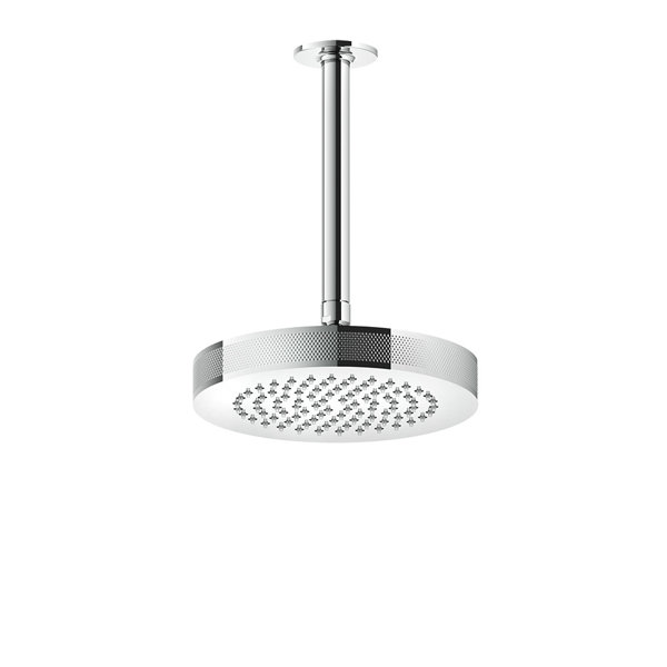 Gessi Inciso anti-lime decor overhead shower D218 mm, with joint and ceiling arm 281 mm, 1/2 connect...