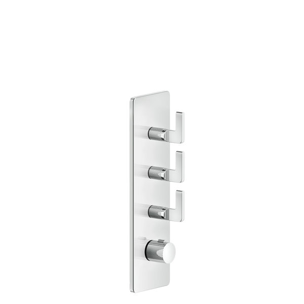 Gessi Inciso- Pre-assembled set for 3/4 high performance concealed thermostat, one rosette, vertical mounting, 3 separate ways , 58206