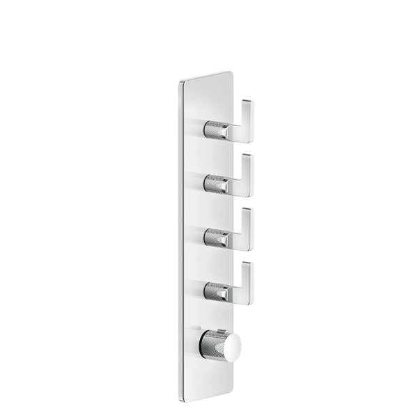 Gessi Inciso- Pre-assembled set for 3/4 high performance concealed thermostat, one rosette, vertical...