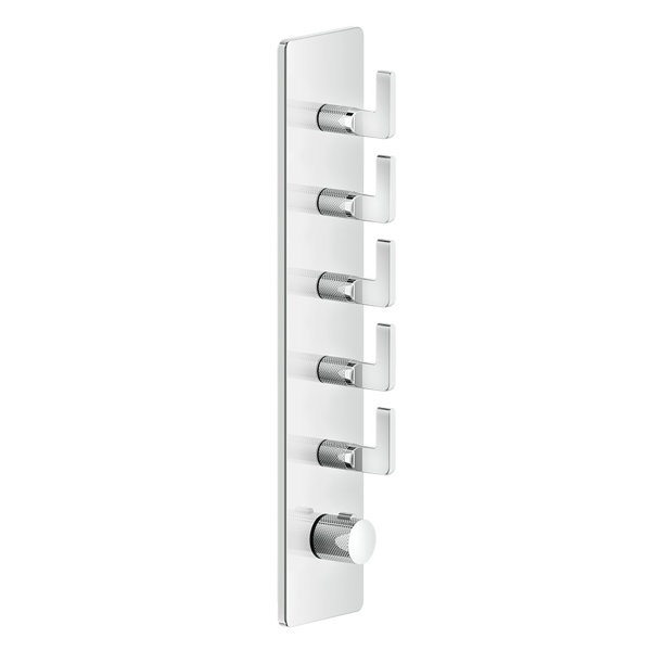 Gessi Inciso- Pre-assembled set for 3/4 high performance concealed thermostat, one rosette, vertical...