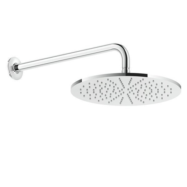 Gessi Inciso anti-limestone overhead shower D300 mm, with joint and wall bracket 389 mm, 1/2 connection, 58248