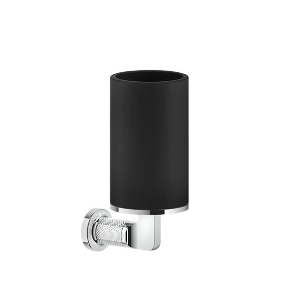 Gessi Inciso cup holder for wall mounting, with fixed cup black matt, 58508