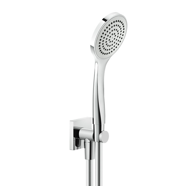 Gessi Rilievo, shower set with wall connection elbow 1/2 and bracket, hose 1.50 m and 1-jet antique shower, 59123