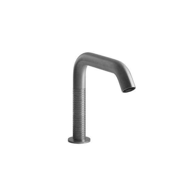 Gessi 316 Meccanica, touch-free, electronically controlled basin spout, integrated sensor on aerator, 154mm projection, 54281