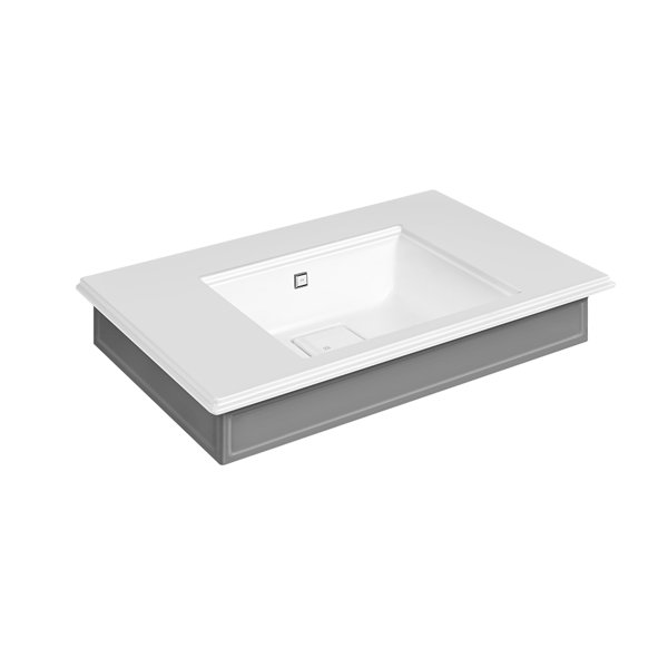 Gessi Eleganza washbasin, 900 x 522mm, Cristalplant (matt white), outside RAL9005, 46814800