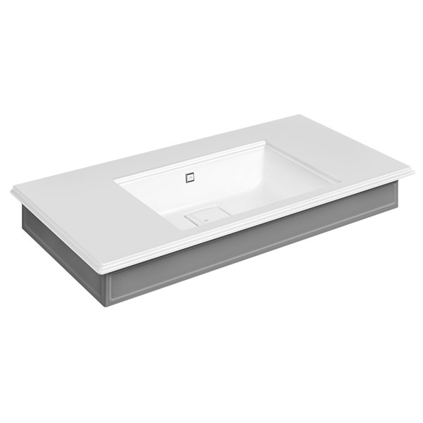 Gessi Eleganza washbasin, 1100 x 522mm, Cristalplant (matt white), exterior RAL9005, 46816800