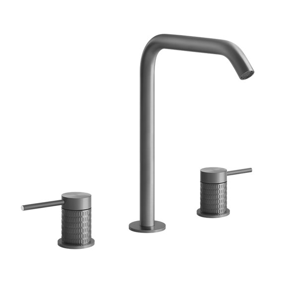 Gessi 316 Meccanica 3-hole basin mixer with spout H=230 mm x projection 156 mm, connecting hose 3/8 ...