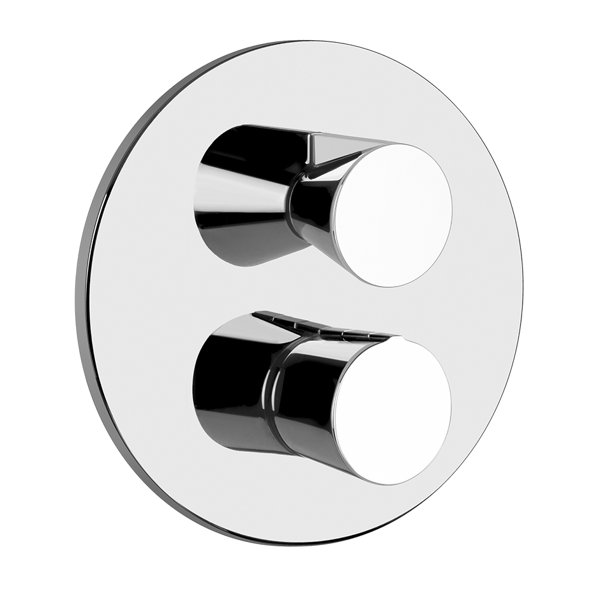 Gessi Cono ready-mounted set for concealed thermostat with shut-off valve, 1 outlet, 45132