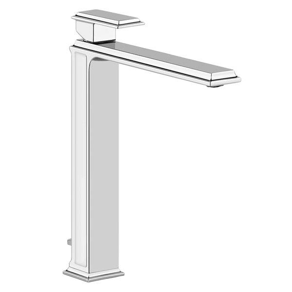 Gessi Eleganza, single lever mixer for high washbasin, 1 1/4 drain and hose connection with connector, 46003