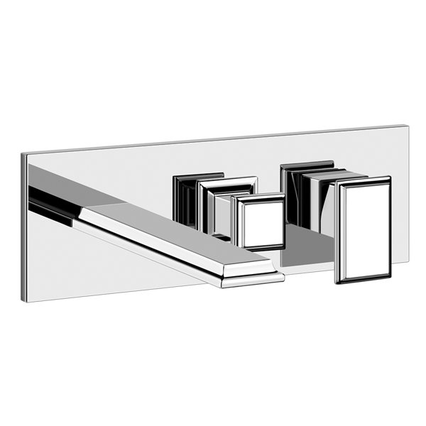 Gessi Eleganza, complete mounting set, for TUB single lever mixer, with fixed bath spout and 2-way d...