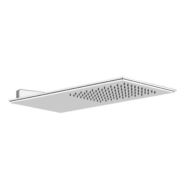 Gessi Eleganza rectangular overhead shower, 1-jet, wall-mounted, projection 394 mm, polished stainless steel, 46155238