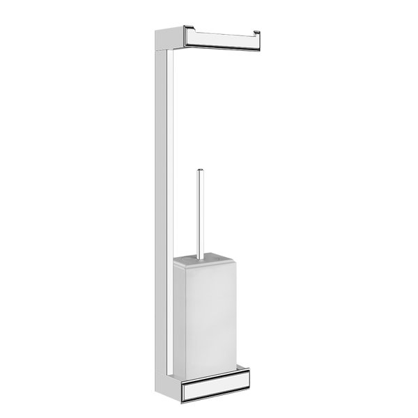 Gessi Eleganza, combination with paper roll holder and toilet brush set white, for wall mounting, 46467