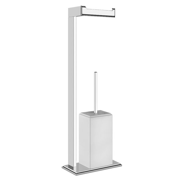 Gessi Eleganza, stand with holder for toilet paper and toilet brush holder, 46553