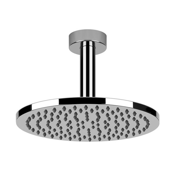 Gessi Emporio anti-limestone shower head round with joint and ceiling arm, 1/2 connection At 3 bar pressure approx. 15 l/min, 47288