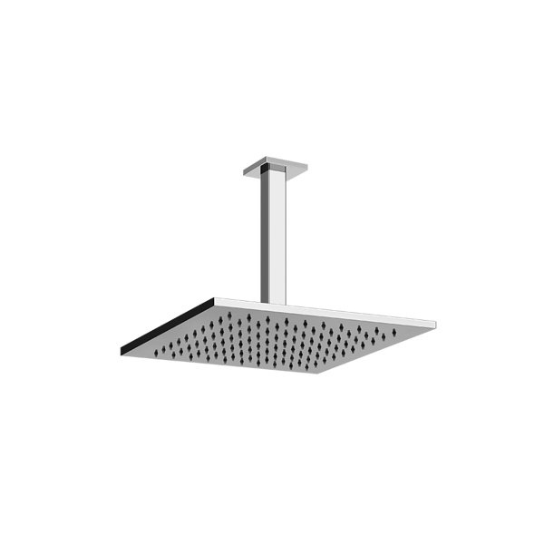 Gessi Emporio anti-limestone overhead shower 300mm with joint, square ceiling arm, rose 60 mm, lengt...