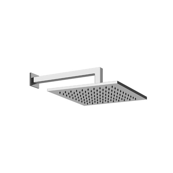 Gessi Emporio anti-limestone overhead shower 300mm with joint, square wall arm, rosette 60 mm, lengt...