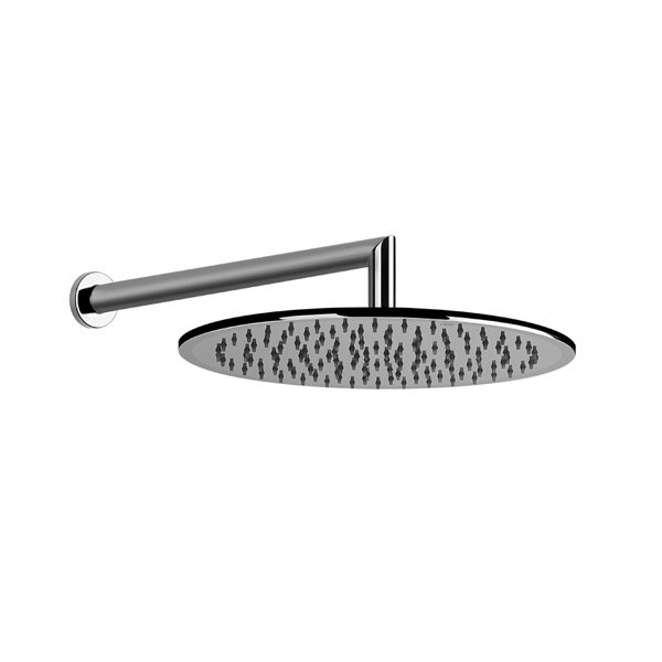 Gessi Emporio anti-limestone overhead shower with joint, round wall arm and rosette D60 mm, length 3...