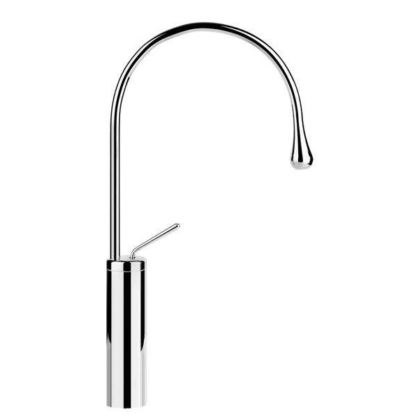 Gessi Goccia washbasin single lever mixer high version, with spout radius 125 mm, without pop-up waste, projection 244mm, spout swivels 360°, 33609