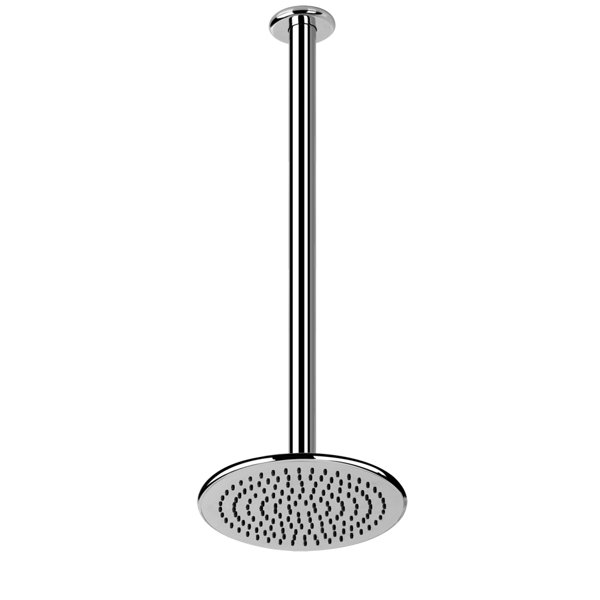 Gessi Goccia anti-limestone overhead shower D216 mm, with joint and ceiling arm, personalized length, 1/2 connection, 33764