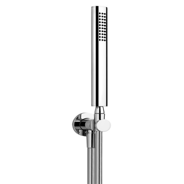 Gessi Oval shower set with bracket, wall connection elbow 1/2, hose 1.50m, hand shower, 21623