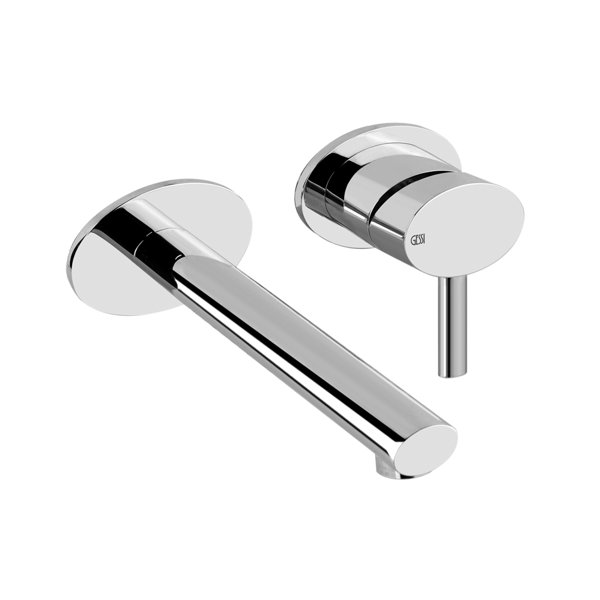 Gessi Ovale, ready-mounted set, for concealed washbasin mixer, without pop-up waste, projection 202 ...