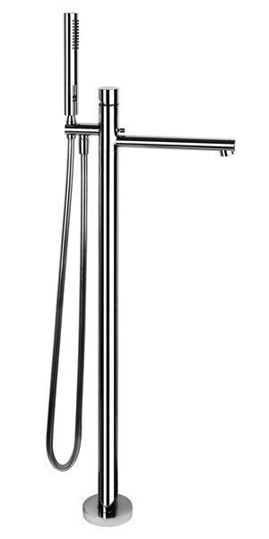 Gessi Ovale, ready-mounted set, for free-standing bath mixer, with hand shower (intrinsically safe),...