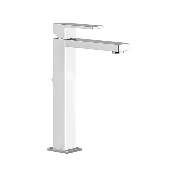 Gessi Rettangolo washbasin single lever mixer higher version, with waste 1 1/4, projection 128 mm, 11921