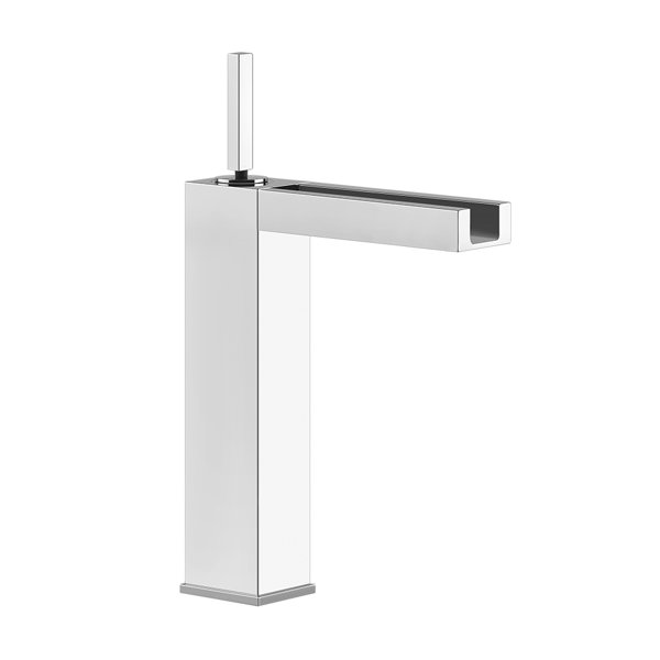 Gessi Rettangolo joystick washbasin mixer higher version, with 1 1/4 waste, projection 186 mm, 11983