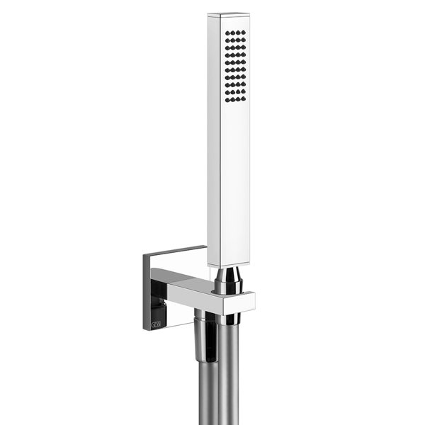 Gessi Rettangolo shower set including wall connection elbow 1/2, with bracket and anti-limestone sho...