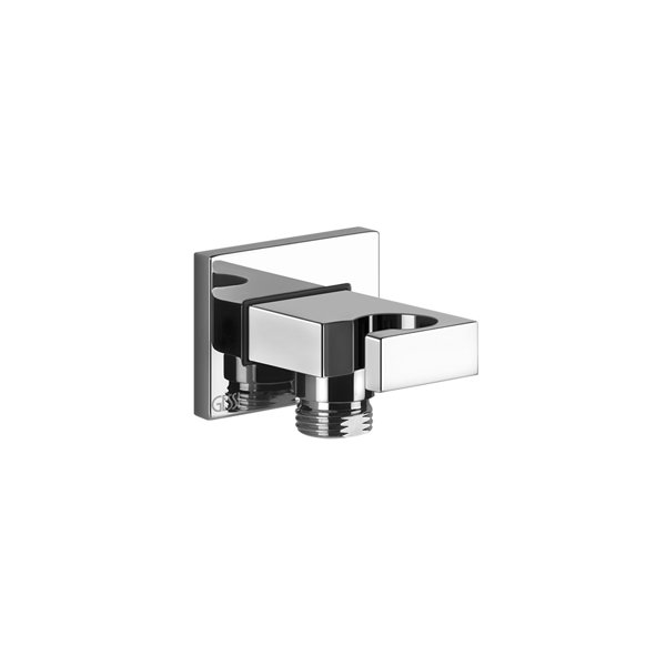 Gessi Rettangolo wall connection elbow 1/2 with holder for hand shower, intrinsically safe, 20164