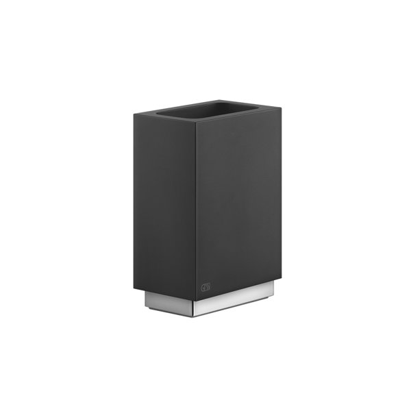 Gessi Rettangolo accessories glass holder single stand version, cup black, 20835