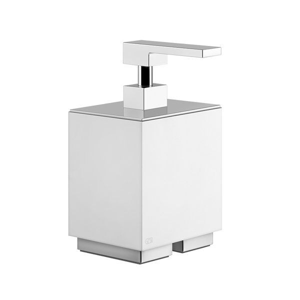 Gessi Rettangolo accessories soap dispenser stand version, container white, 20837