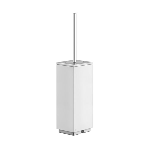 Gessi Rettangolo accessories pedestal toilet brush set, container white, 20843