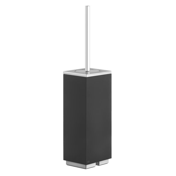 Gessi Rettangolo accessories pedestal toilet brush set, container black, 20844