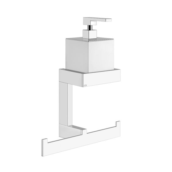 Gessi Rettangolo accessories combination with soap dispenser white and towel holder, wall mounted, 20879