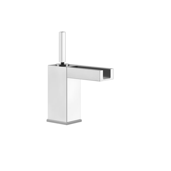 Gessi Rettangolo joystick washbasin mixer with variable colour LED by water temperature function, with 1 1/4 waste, , 30902