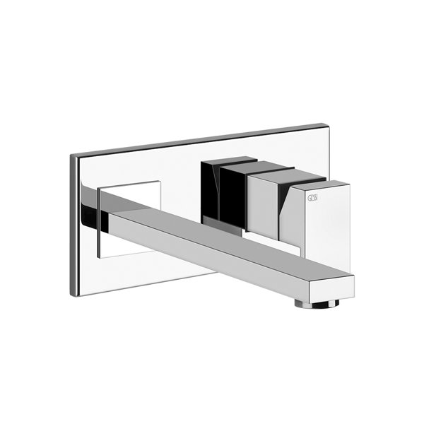 Gessi Rettangolo ready-mount set single-lever basin mixer with spout, left, UP body 44697,257mm, 44838