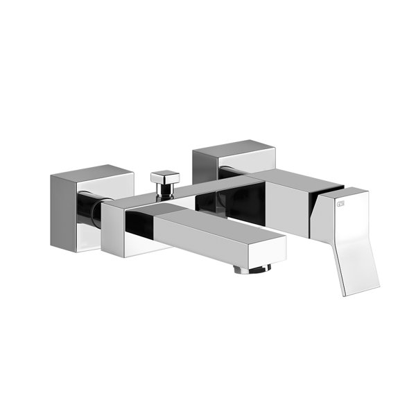 Gessi Rettangolo K, bath mixer surface-mounted, automatic bath/shower diverter, 53013