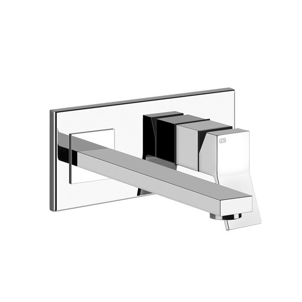 Gessi Rettangolo K, ready-mounted single lever basin mixer with fixed spout, without pop-up waste, 2...