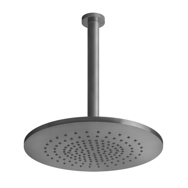 Gessi 316 anti-limestone overhead shower D355 mm, with joint and ceiling arm, customisable length, 54150727