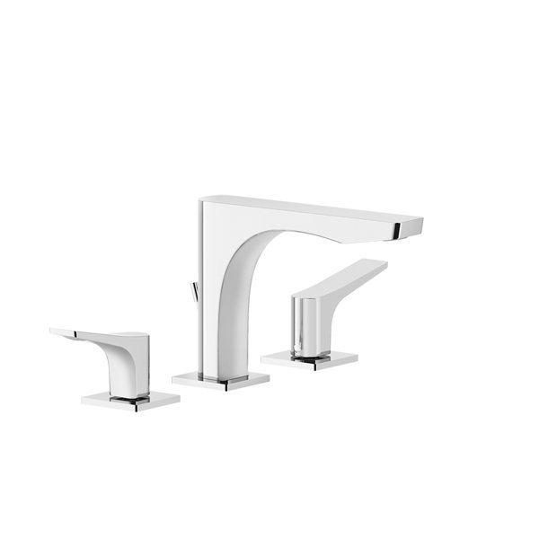 Gessi Rilievo, three-hole basin mixer, with pop-up waste, 154 mm projection, 59011