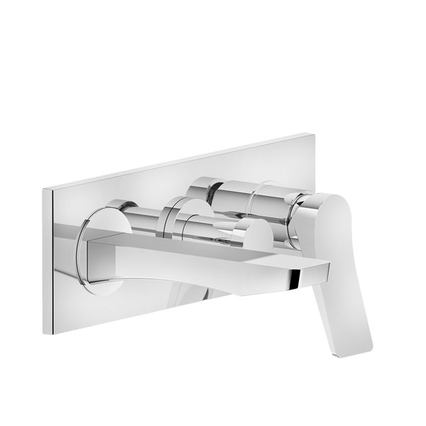 Gessi Rilievo, ready-mount set for single lever bath mixer, fixed bath spout and 2-way diverter, 59138