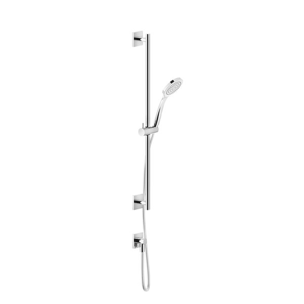 Gessi Rilievo, shower bar set, with 1-jet anti-limestone hand shower, shower hose 1.50 m and wall connection elbow 1/2, 59242